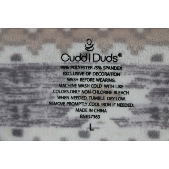 Cuddl Duds Long Sleeve Soft Pajama Set-Large-Pockets - Picture 16 of 16